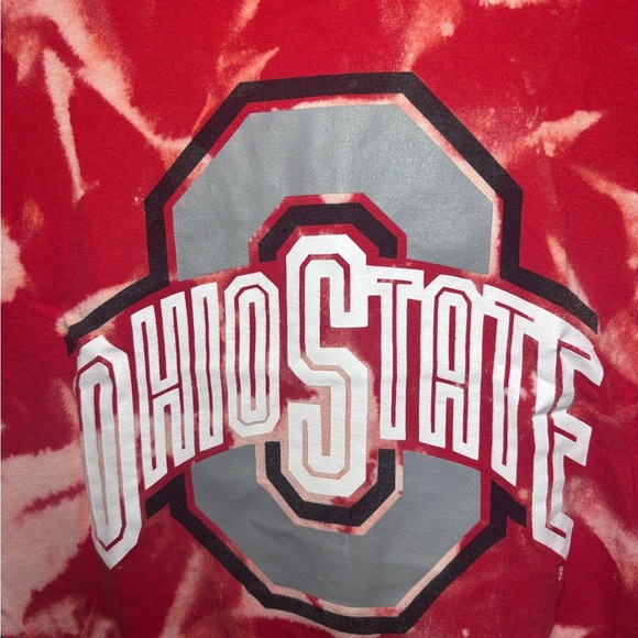 Kampus Kustoms Red and White Ohio State Tie-Dye Tee - Picture 2 of 7
